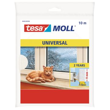 TESAMOLL Universal Foam Draught Stopper(1-5mm gaps) 10m x 9mm White