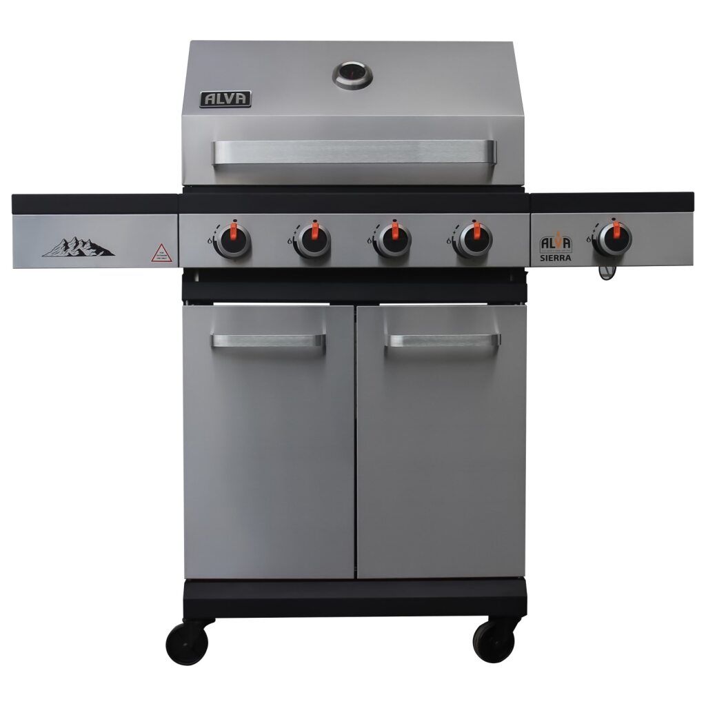 ALVA - Sierra 4-Burner BBQ With Side Burner – Stainless Steel / Black