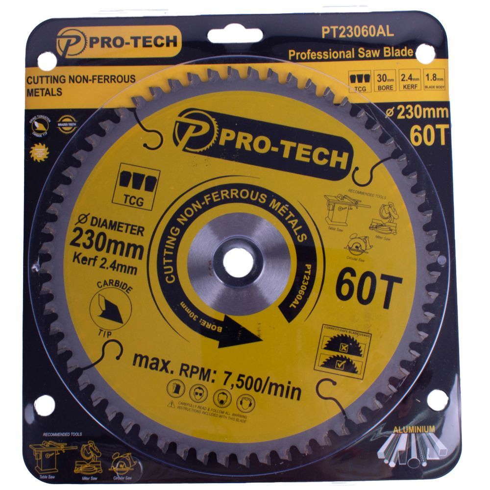 Pro-Tech - Saw Blade Tct 230 x 2.4 x 30 x 60T Alum. Prof.