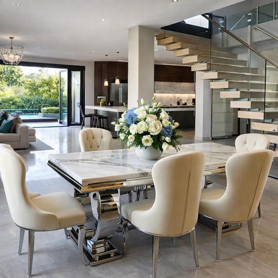 Plush “Monarch” Dining Table Set