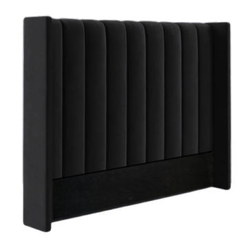 Nu Dekor - Camilla Velvet Paneled Tufted Headboard - Double - Black