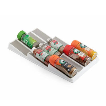 Stepped Spice Bottle Holder, White, 395mm x 200mm