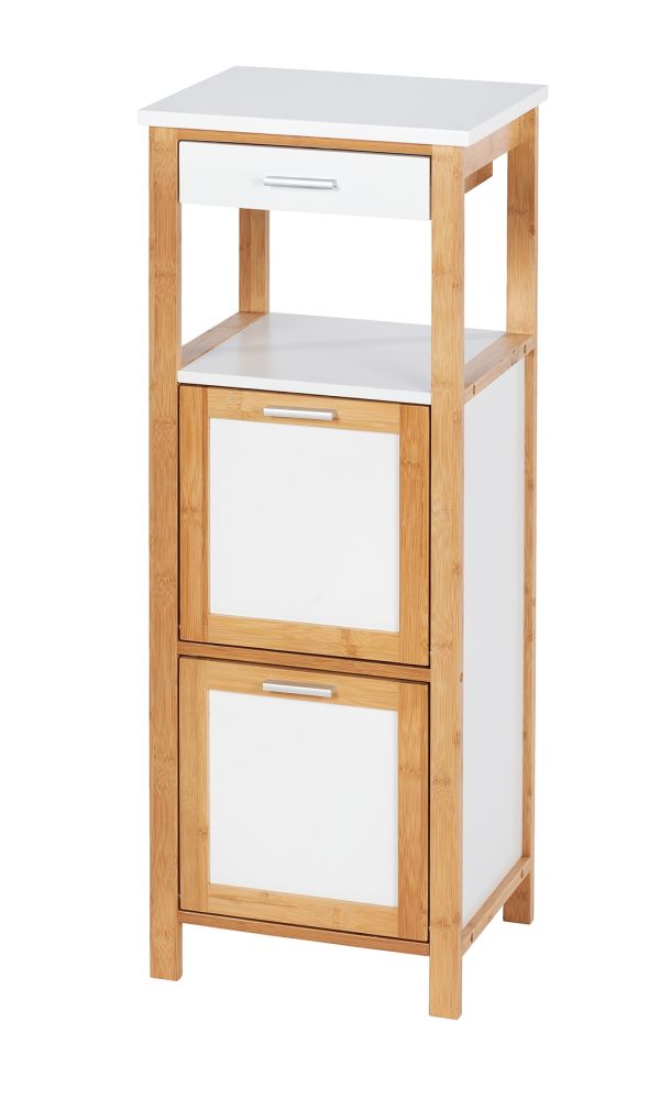 WENKO - SHELVING UNIT W/ 2 COMPARTMENTS + DRAWER - FINJA RANGE - BAMBOO