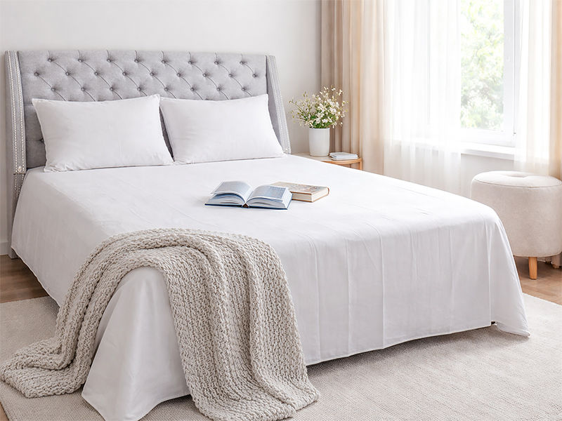 Egyptian Collection Soft Feel Flat SheetOptical WhiteSingle (01 Piece Pack)