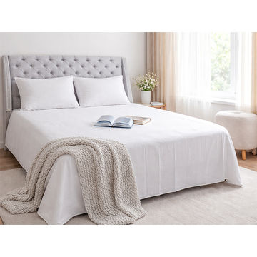 Egyptian Collection Soft Feel Flat SheetOptical WhiteSingle (01 Piece Pack)