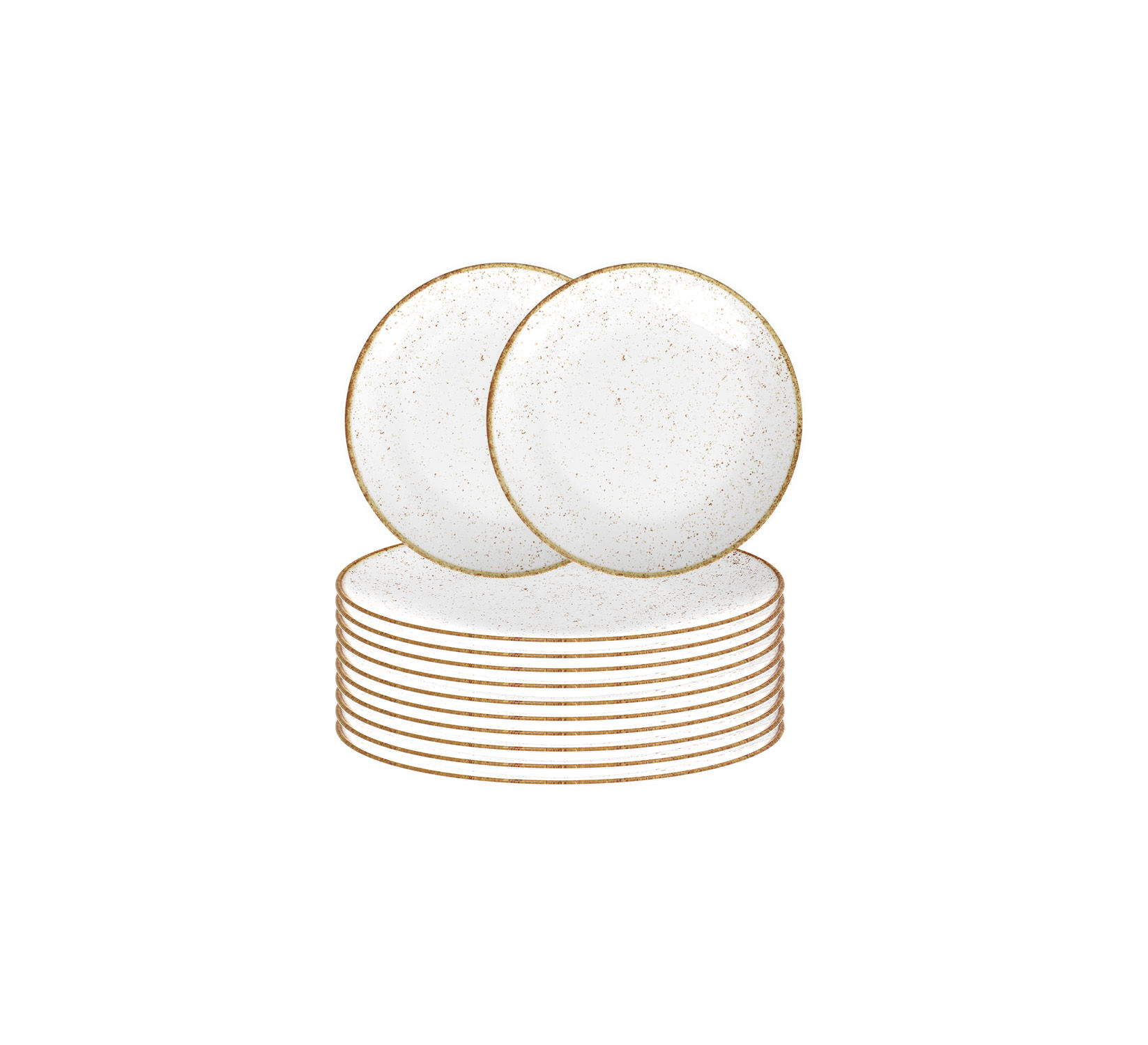 Tramontina 22cm Rustic Brown Porcelain Soup Plates- Set of 12