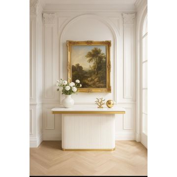 ASHER – Lumière White Marble Top Console Table