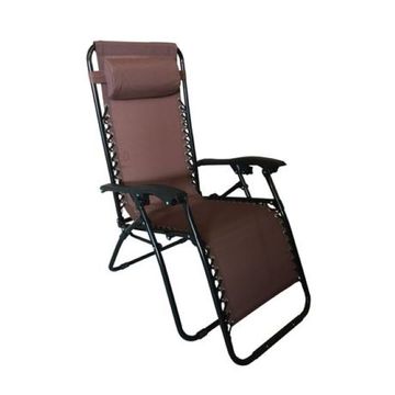 Hazlo Foldable Zero Gravity Outdoor Reclining Chair - Brown