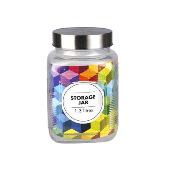 Storage Jar Glass Square 11cm x 17cm 1.3L