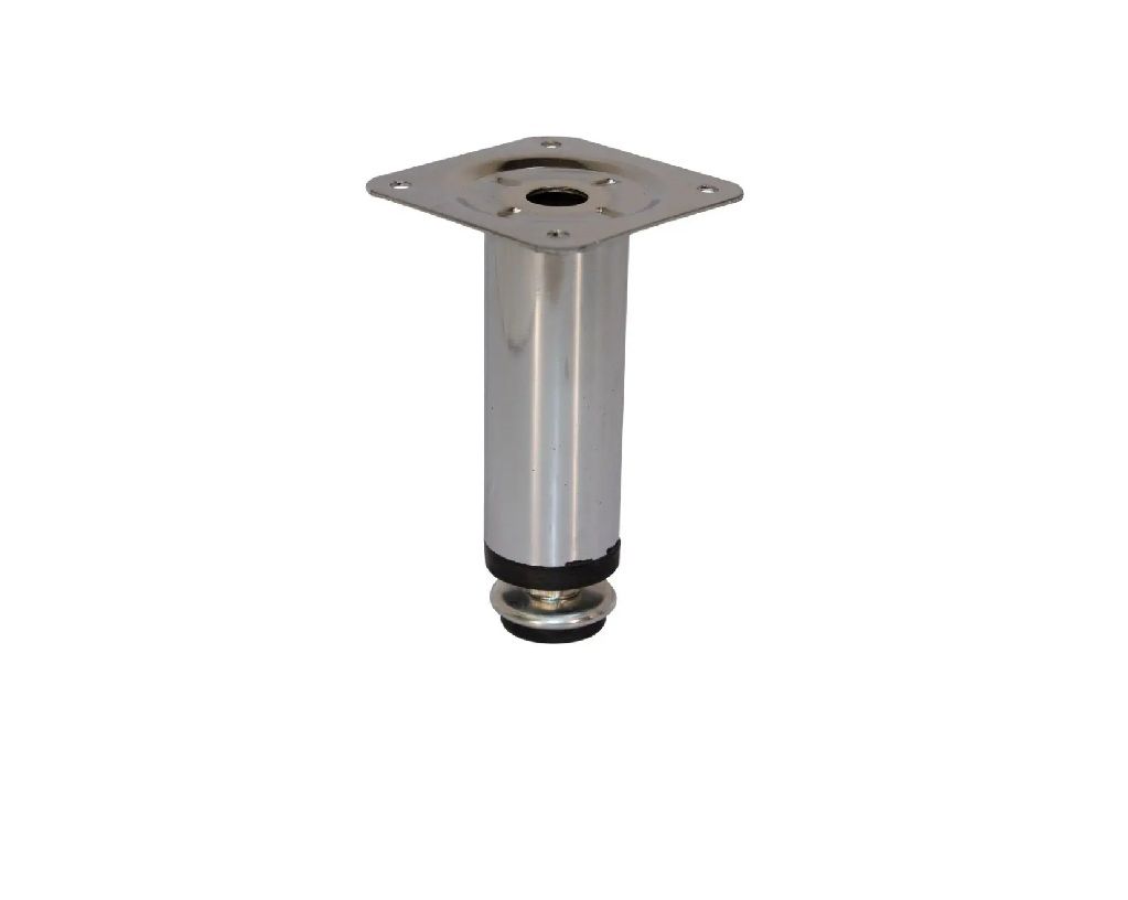 Round Tube Leg, Adjustable, H150mm x 30mm, Chrome Plated (4 Pack) BY WOODLY