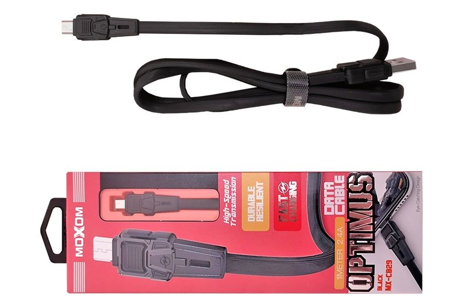 Cable - USB to Micro Moxom 1.2m CB29 2.4a black