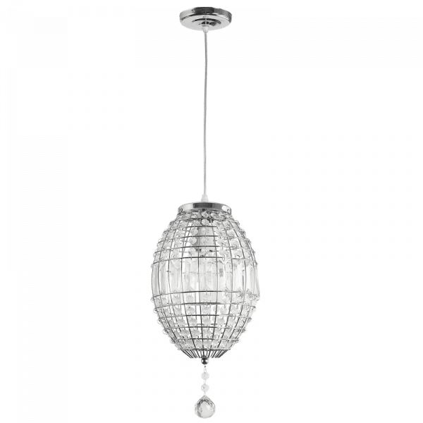 Polished Chrome Pendant with Clear Acrylic Crystals