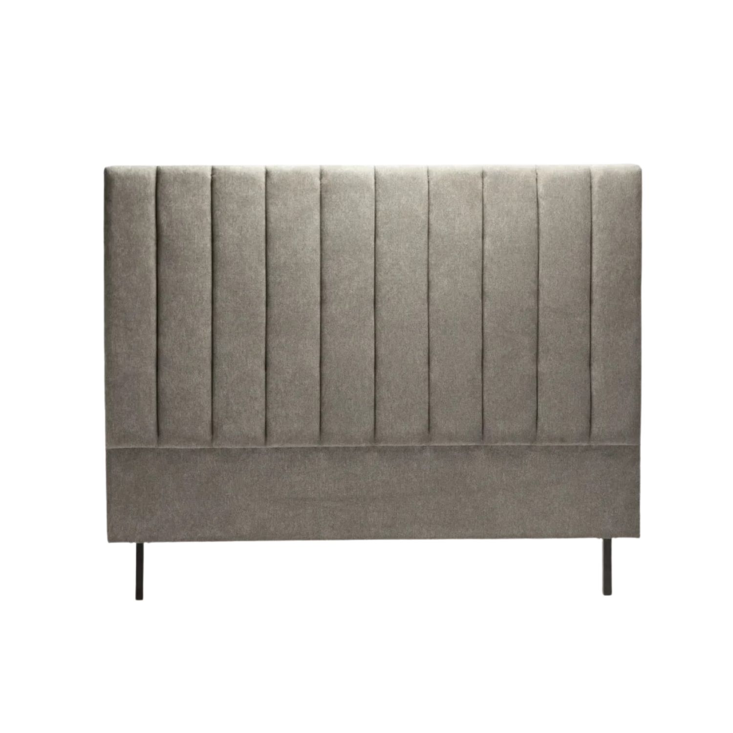 Light Grey Upholstered Fabric Headboard with Channel Tufting - King