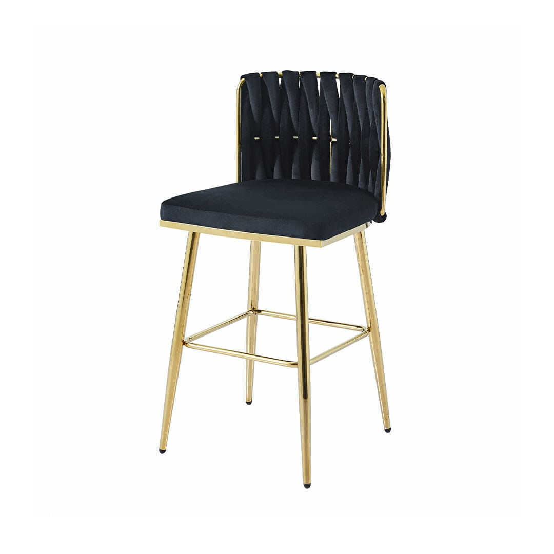 GOF Furniture Zuri High Counter Velvet Bar Stool,Black LEROY MERLIN