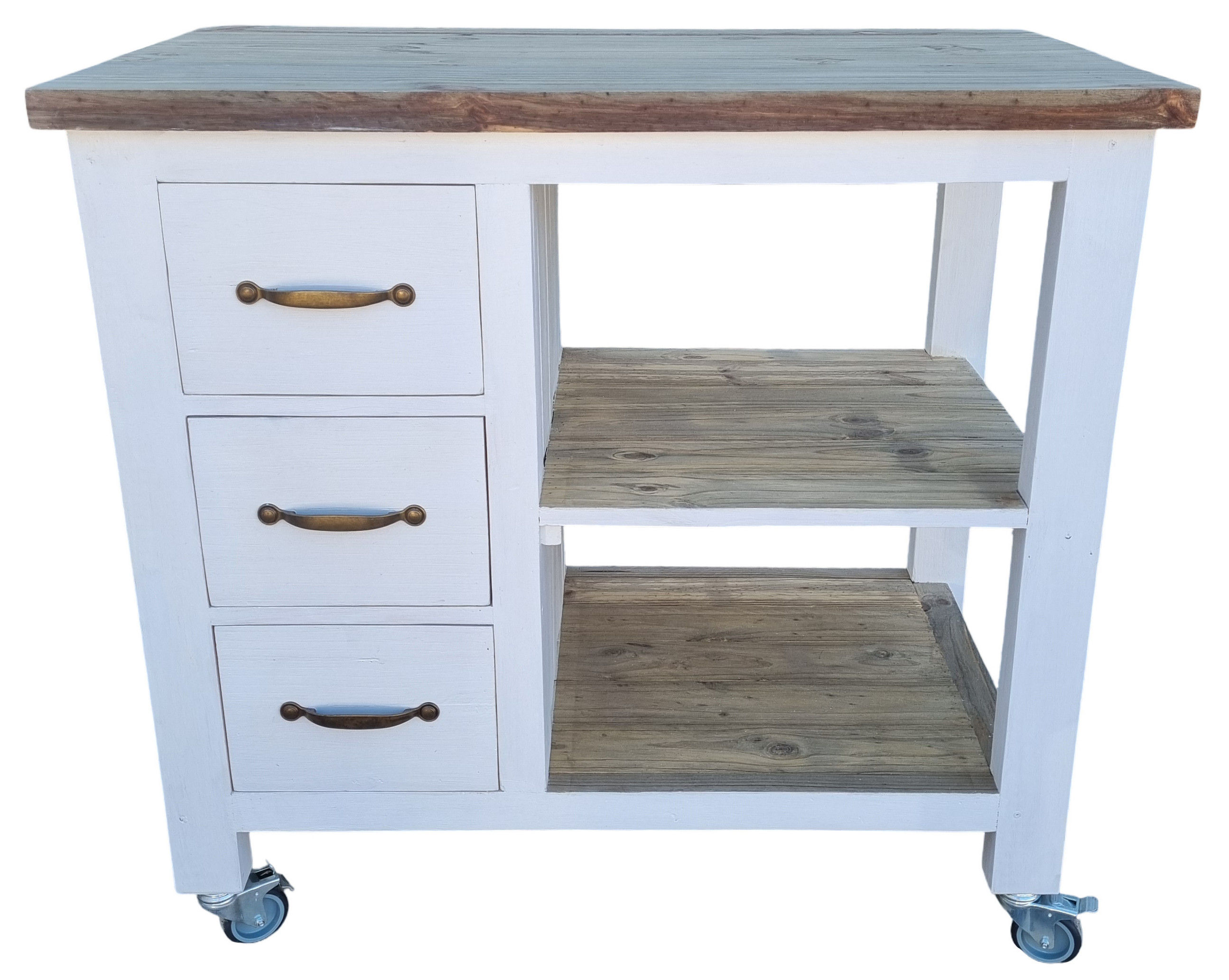 EripaCol Rustic Wood Butcher Trolley, local SA manufactured