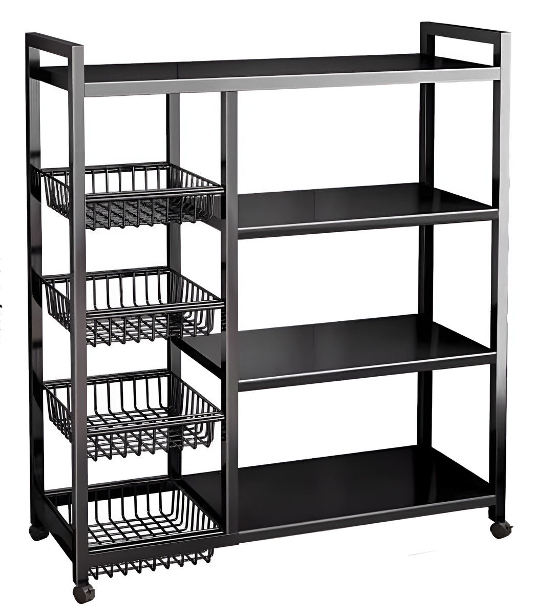 HOMEPOLA Four-Layer Metal Storage Rack, Organizer, With Wheels For Mobility - 80cm four storage basket