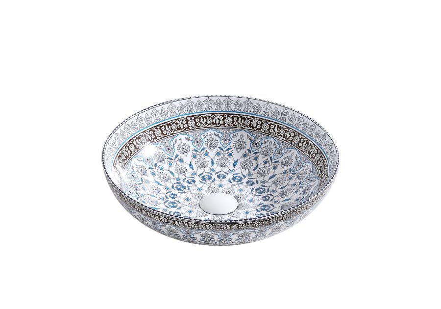 Counter top Ceramic Basin / table top - Azalea - Gloss Blue Art