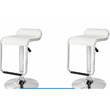Stylish Lowback PU leather barstools - set of 2 -White