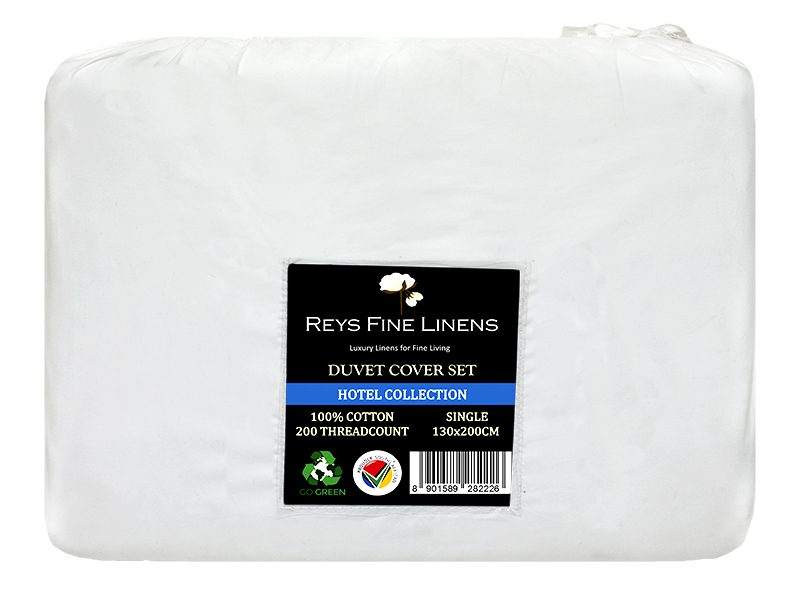 Rey's Fine Linen - Hotel Collection - Oxford Duvet Cover Set-06 Pc Pack-Single-White Pepper