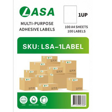 1 UP LABEL A4 ADHESIVE 100 SHEETS