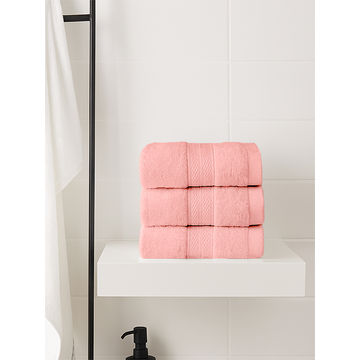 Plush Cotton Guest Towels - English Rose (03 Pc Pack)