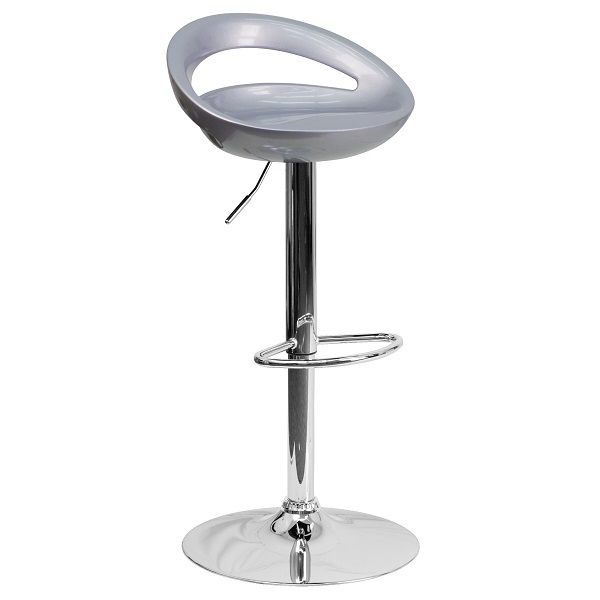 Cut Out Bar Stool Glossy - Silver