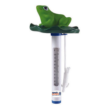 Speck Pumps Frog on Lotus Thermometer