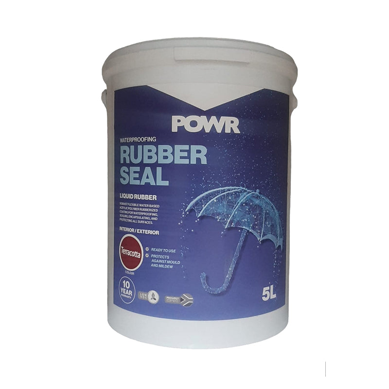 POWR Rubber Seal Waterproof Coating Terracotta 5 Litre