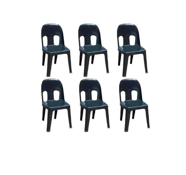 Plastic Party Chair Black adult x6pc