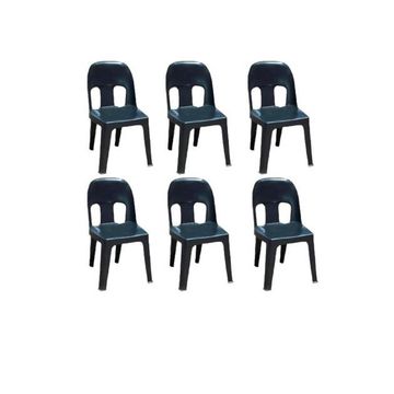 Plastic Party Chair Black adult x6pc