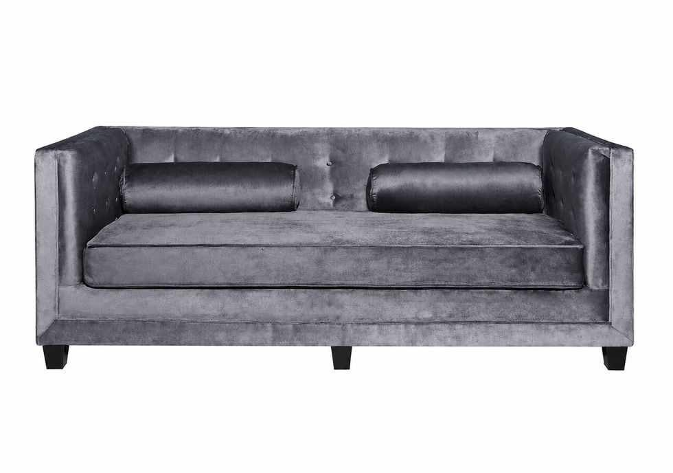 Comfy Home Furnitures Berlin 3 Seater Velvet Sofa Grey