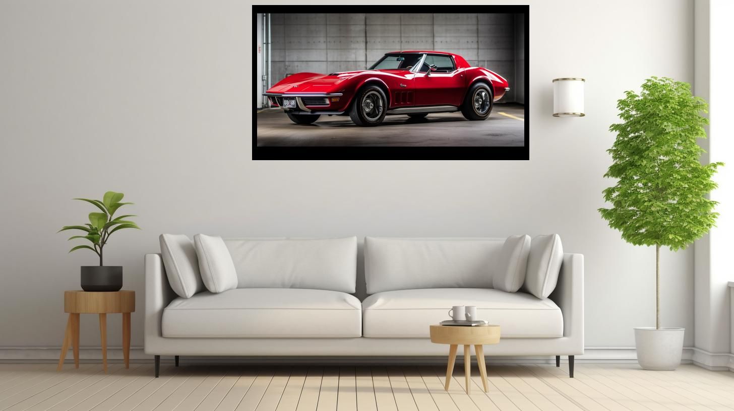 Canvas Wall Art - Chevrolet Corvette Vintage Car - B1568 [120 x 80 cm]