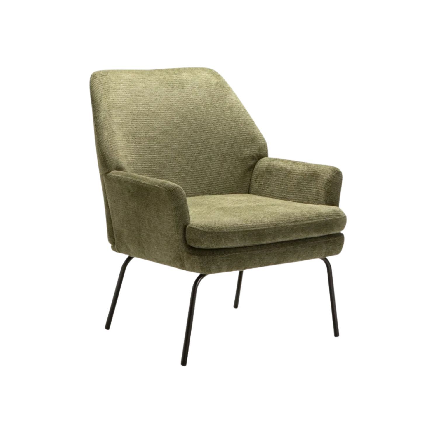 Modern Textured Fabric Chair - Green