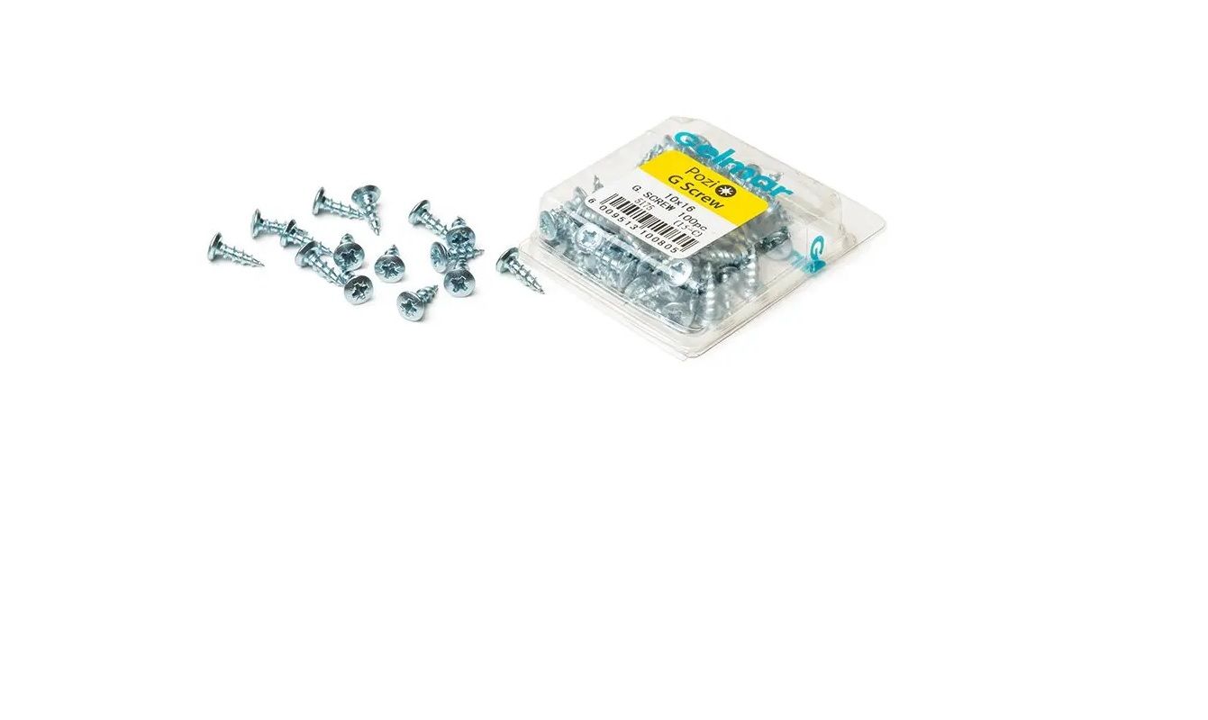 G Screw, Pozi, No.10 (5mm x 16mm), 100 Pieces (4 pack) BY WOODLY