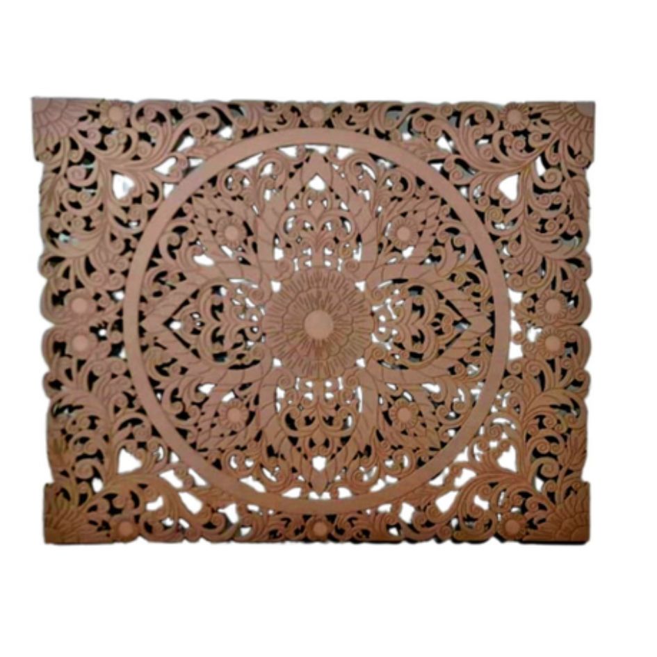 Ultra Intricate Design Raw MDF Wooden Headboard Three Quarter LEROY