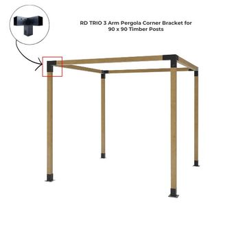 RD TRIO 3 Arm Pergola Corner Bracket for 90×90 Timber Posts