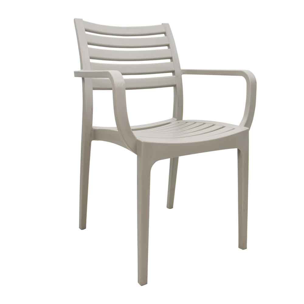 Vividitto - Rimini Cafe Chair With Arms - Taupe