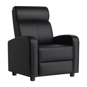 Black Recliner Chair with PU Leather, Footrest, and Comfort Design