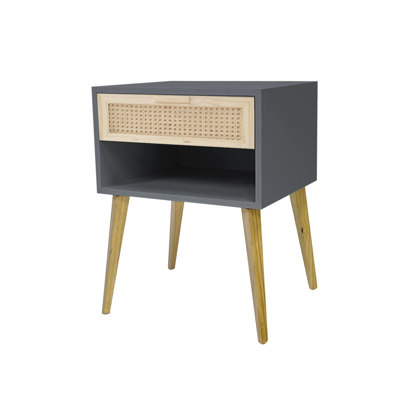 Foxtrot 1 Drawer (Bottom Shelf) Pedestal - Grey