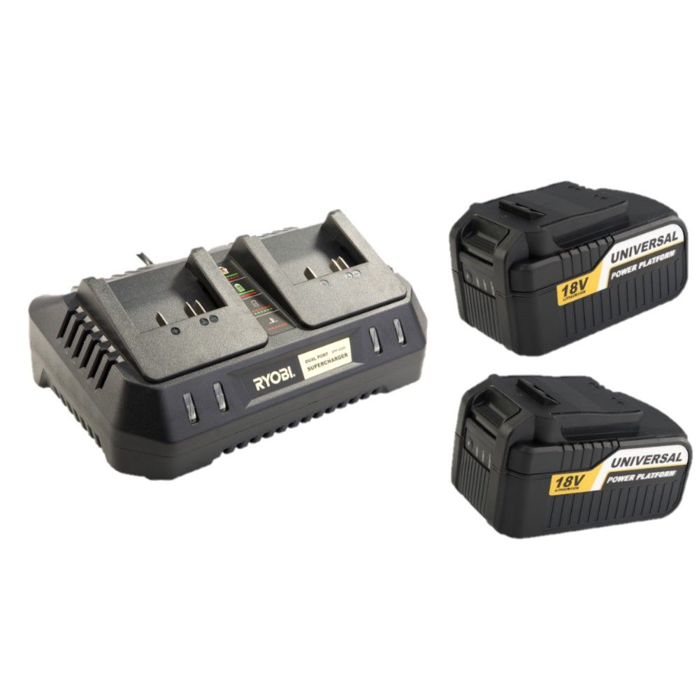 Ryobi  18V BATTERIES AND CHARGER KIT (XB4000 X2, XPP4200)