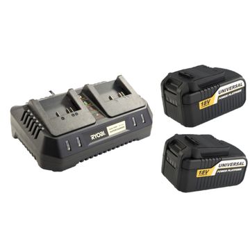 Ryobi  18V BATTERIES AND CHARGER KIT (XB4000 X2, XPP4200)