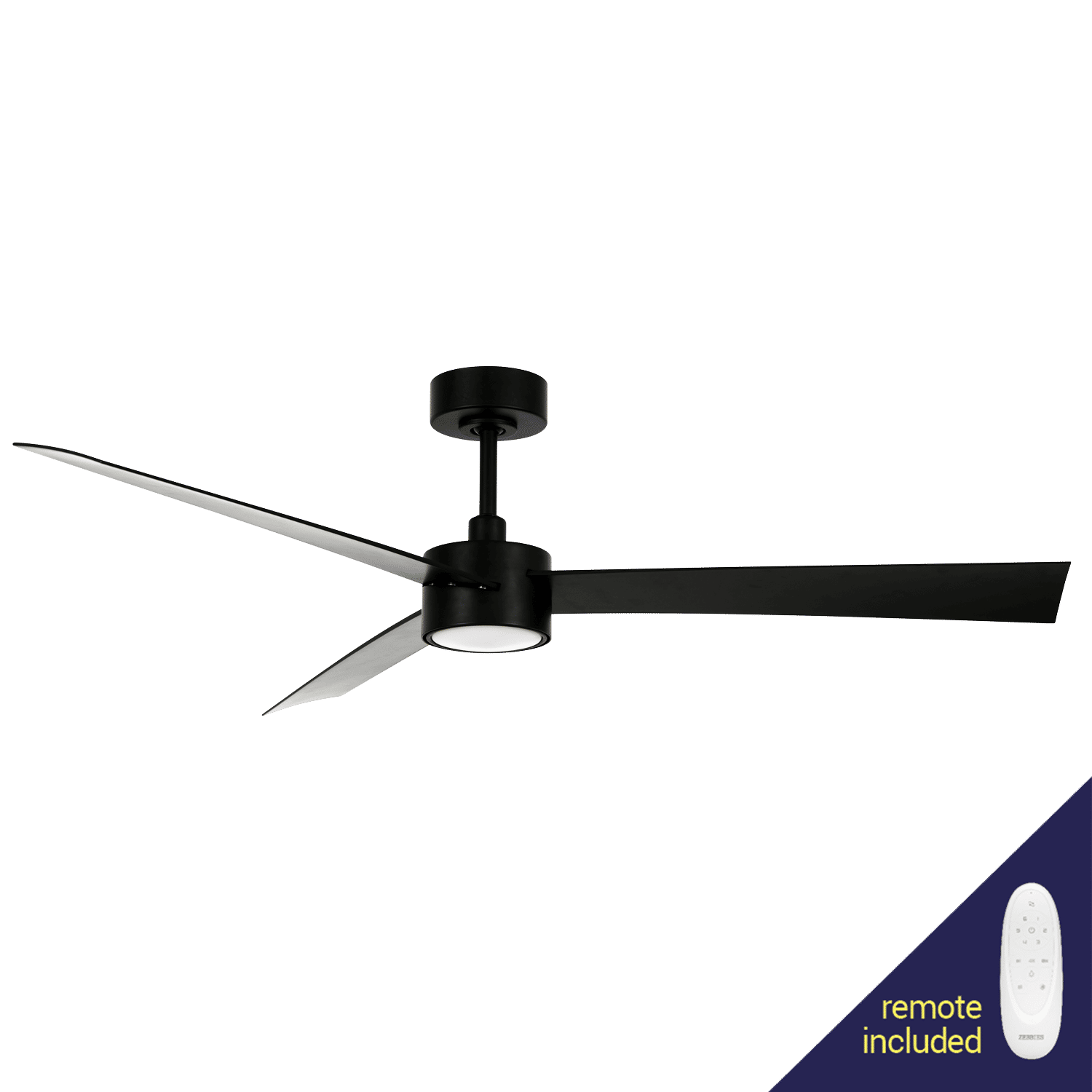 Zebbies Lighting Francolin Black 2.0 DC Ceiling Fan with Warm White LED Globe and Remote Control