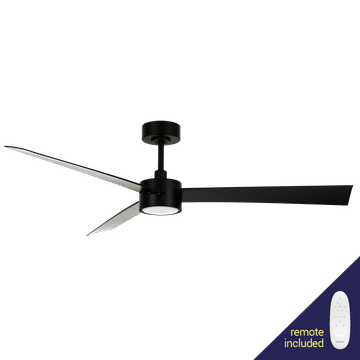 Zebbies Lighting Francolin Black 2.0 DC Ceiling Fan with Warm White LED Globe and Remote Control