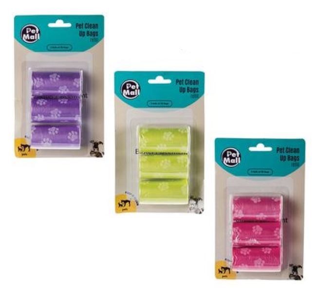 Bulk Pack x 3 Pet Dog Clean-up Bags Refill 3x20's