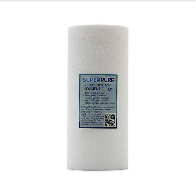 SUPERPURE 10 inch Big Blue Sediment Water Filter Cartridge (20-Micron)