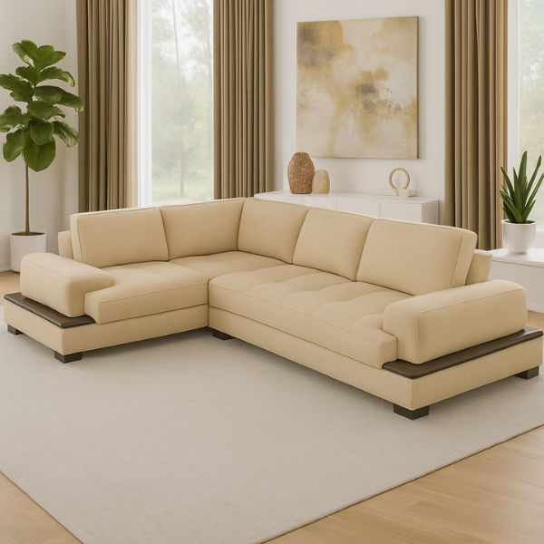 Chanel L Shape Corner Sofa -SD Cream