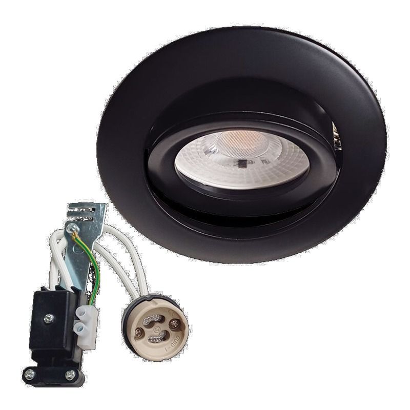 230v 10W GU10 Die-Cast Aluminium Bevelled Round Tilt Downlight