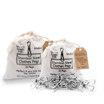 Stainless Steel Clothes Pegs - Grade 316 ,set of 2 - 40 pegs