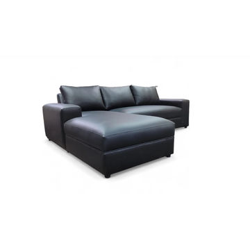 Chamberlin Leather Couch Black Right Sided