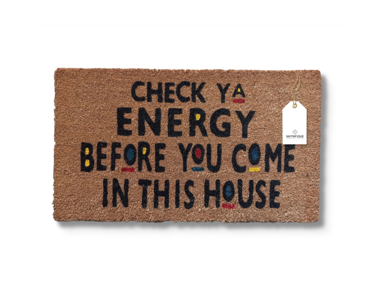 Matnifique Coir Design Doormat - Check Energy 700 x 400 x 14mm